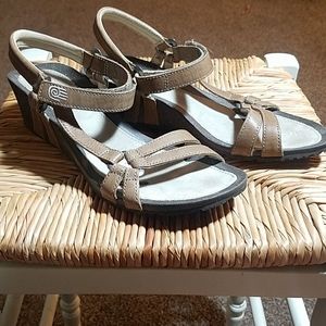 Teva leather wedge sandals